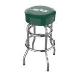 New York Jets Chrome Pub Bar Stool<BR>FREE SHIPPING