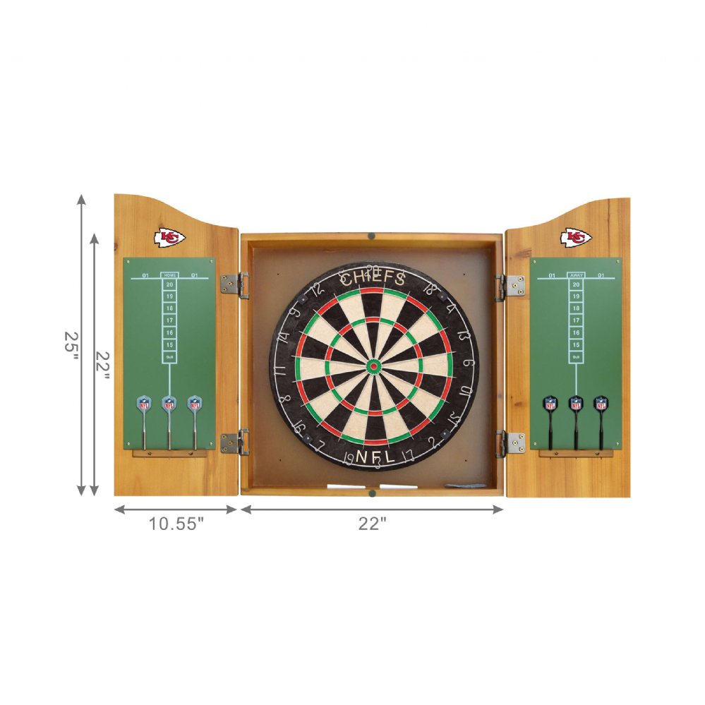 Kansas City Chiefs Dartboard, Darts & Cabinet Set | sku: 20-1006